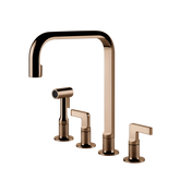 Gessi Inciso robinet de cuisine 4 trous avec douchette monojet et bec pivotant 58703